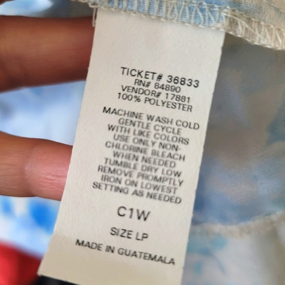 *NWOT* Haband, Chiffon Blue Floral Dipped hem Kimono Jacket / Cover Up SZ LP - Picture 6 of 6